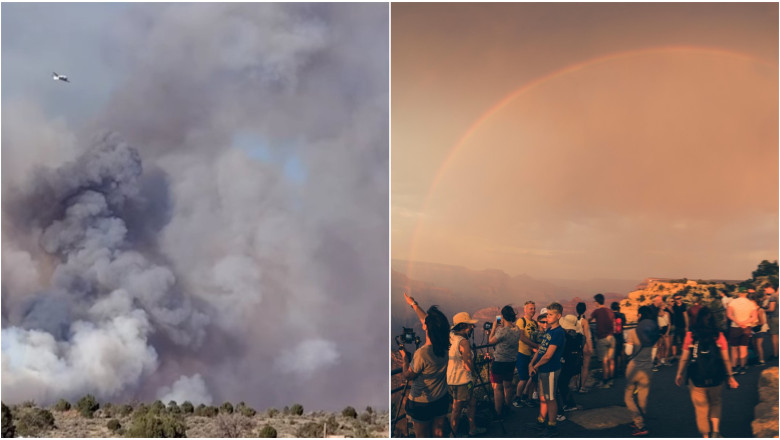 Turisti evacuati din Marele Canion: incendiu puternic provocat de un fulger. Alerta de canicula: peste 46°C la umbra in North Rim Imagine