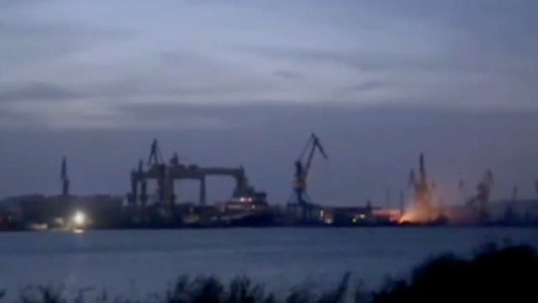 Ucraina anunta ca a lovit un santier naval in Crimeea ocupata de Rusia Imagine