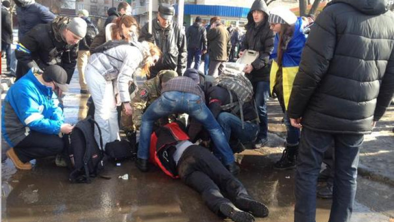 UCRAINA. Atentat la Harkov, in timpul „Marsului Demnitatii”. Trei oameni si-au pierdut viata Imagine