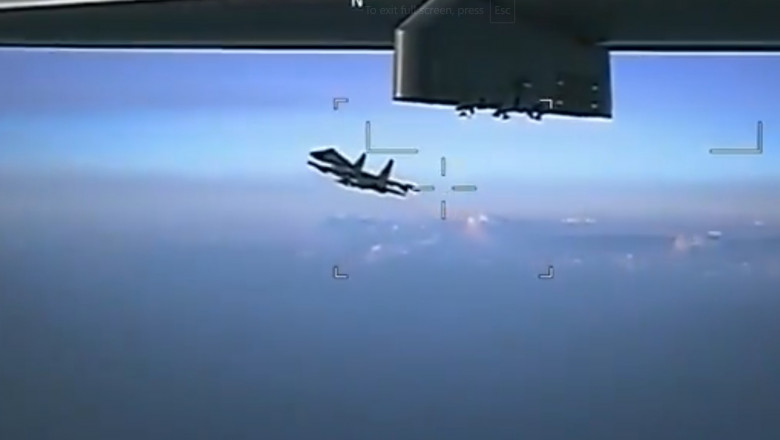 Un avion de lupta rusesc se apropie periculos de o drona franceza. „O actiune intentionata si agresiva” Imagine