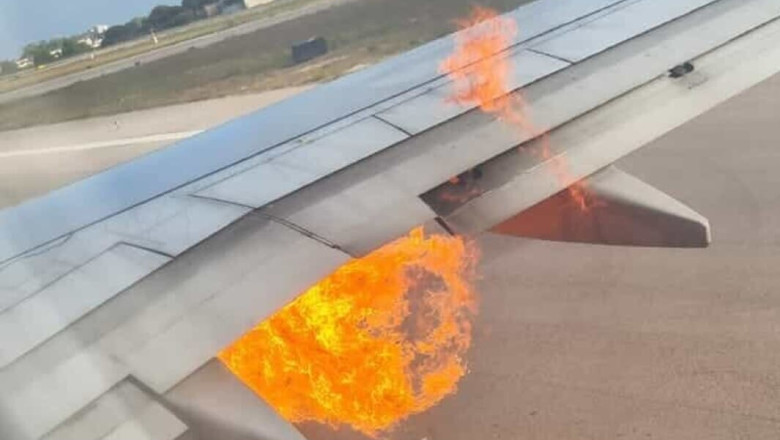 Un avion Ryanair a luat foc inainte de decolarea de pe un aeroport din Italia Imagine
