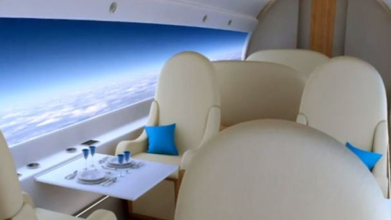 Un avion supersonic cu un singur geam in loc de hublouri va strabate distanta dintre New York si Londra in trei ore Imagine