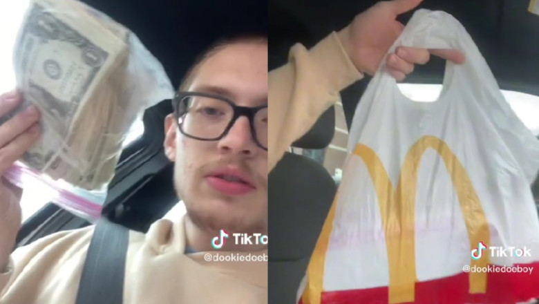 Un barbat a gasit o punga plina cu bani in comanda pe care a ridicat-o de la McDonald's. „Sunt doar cateva mii de dolari aici” Imagine