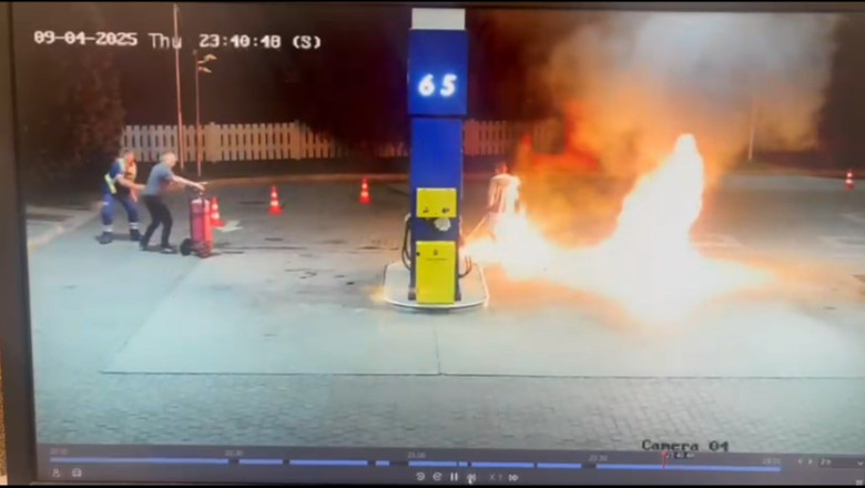 Un barbat a incendiat pompa de alimentare a unei benzinarii din Timis si a aruncat combustibil aprins pe un angajat Imagine