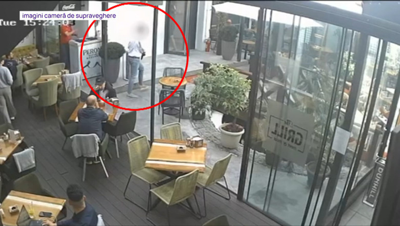 Un barbat care a amenintat cu pistolul un client intr-un restaurant din Bucuresti a fost retinut. Incidentul, surprins in imagini Imagine