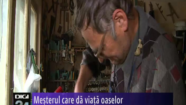 Un barbat din Covasna sculpteaza in oase de animale  Imagine