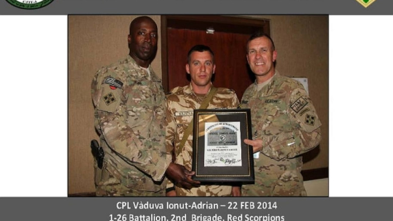 Un caporal roman, eroul zilei in Afganistan. Ionut-Adrian Vaduva face parte din Batalionul 25 Scorpionii Rosii de la Craiova Imagine