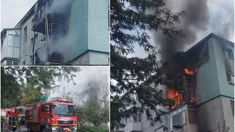 Un frigider defect a provocat un incendiu de proportii intr-un bloc din Craiova. Toti locatarii, evacuati Imagine