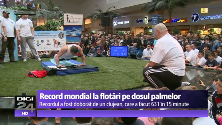 Un jandarm din Cluj a batut recordul mondial la flotari pe dosul palmelor. Guinness Book cere 8000 de euro pentru omologare Imagine
