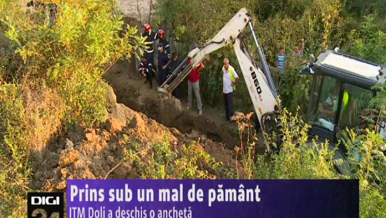 Un muncitor si-a pierdut viata, dupa ce a fost prins sub un mal de pamant. ITM Dolj a deschis o ancheta    Imagine