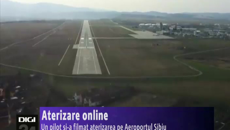 Un pilot si-a filmat aterizarea pe Aeroportul Sibiu Imagine