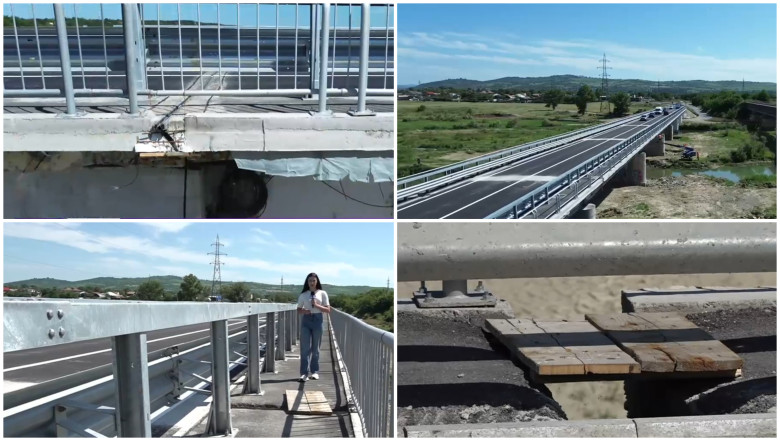 Un pod din Prahova intrat in reparatii a fost redeschis circulatiei inainte sa fie gata. Prefect: „Ma surprinde ca nu lucreaza nimeni” Imagine