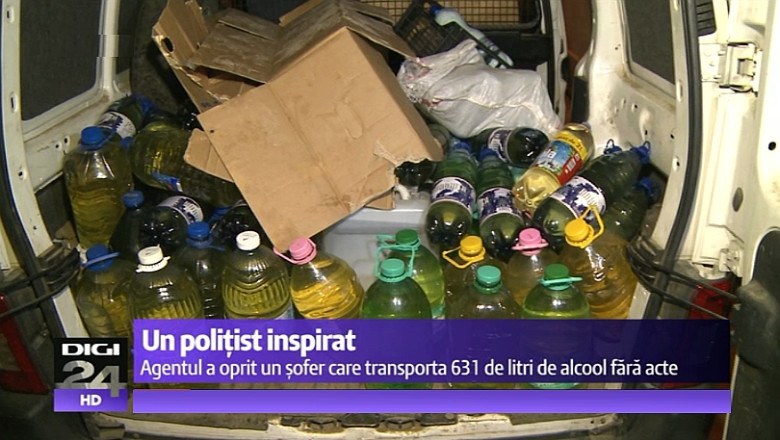 Un politist de la circulatie din Targoviste a confiscat 600 de litri de tuica si peste 700 de kilograme de carne, peste si lactate Imagine