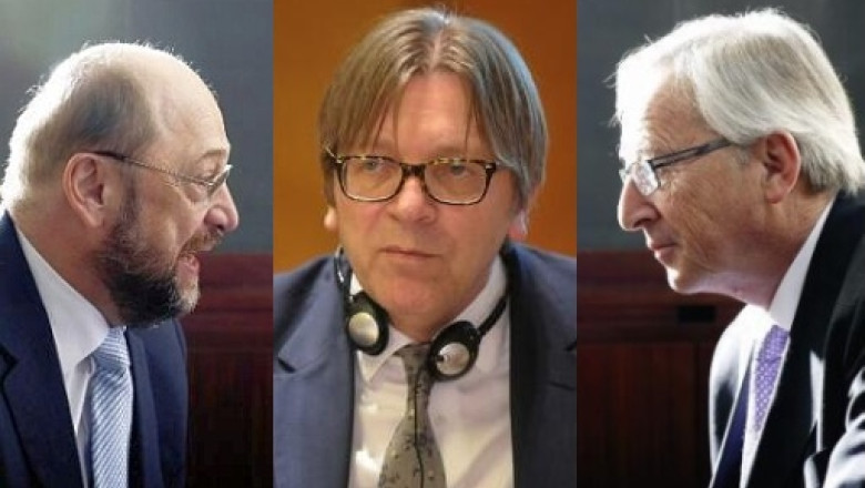Un presedinte pentru CE. Martin Schulz, Jean Claude Juncker si Guy Verhofstadt, la prima infruntare electorala televizata Imagine