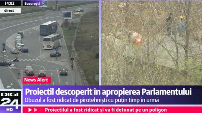 Un proiectil din al Doilea Razboi Mondial, descoperit in apropiere de Parlament Imagine