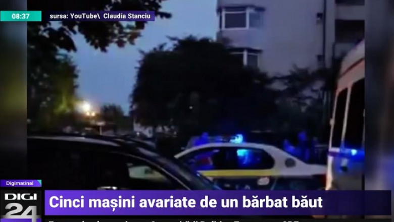 Un sofer beat a lovit cinci masini incercand sa parcheze Imagine
