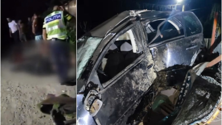 Un sofer de 19 ani a intrat cu masina in terasa unui restaurant din Piatra-Olt. Noua persoane au fost ranite Imagine