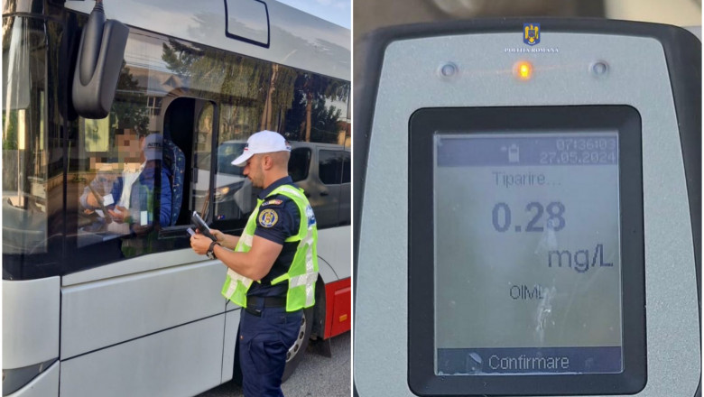 Un sofer de autobuz scolar din Dambovita a fost prins beat la volan. A fost amendat si lasat fara permis pentru 90 de zile Imagine