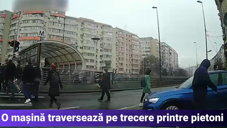 Un sofer s-a comportat exact ca un pieton, traversand cu masina doua treceri si un trotuar din centrul Bucurestiului Imagine