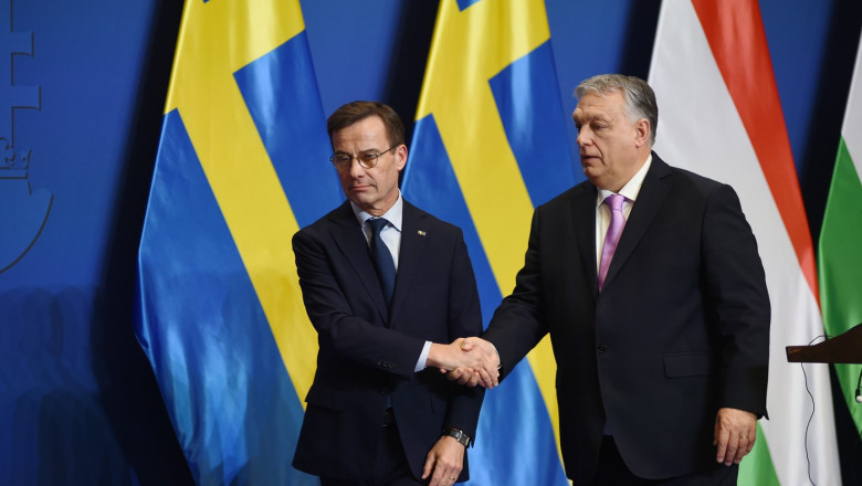 Ungaria ar urma sa ratifice, luni, aderarea Suediei la NATO. Orban a primit patru avioane Gripen Imagine