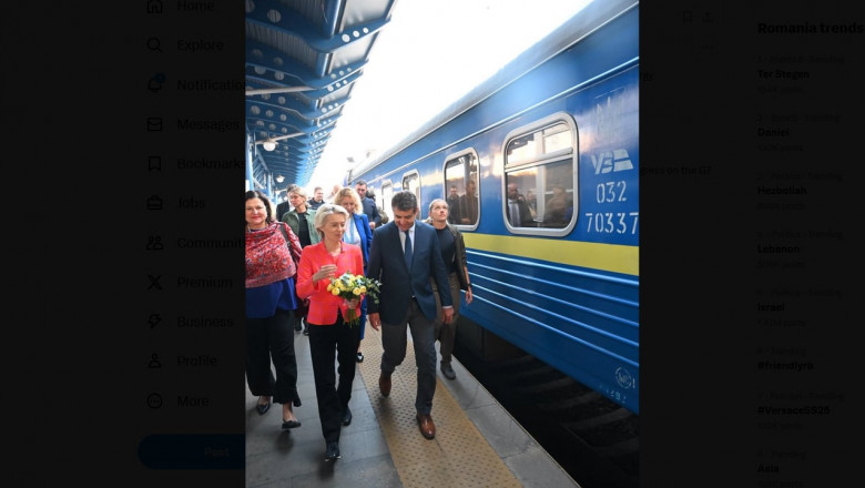 Ursula von der Leyen a ajuns la Kiev. Este a opta vizita a presedintei Comisiei Europene in Ucraina. Anuntul sefei CE Imagine