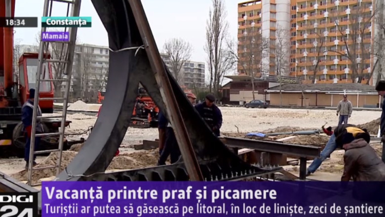 Vacanta printre praf si picamere. Turistii ar putea sa gaseasca pe litoral, in loc de liniste, zeci de santiere Imagine