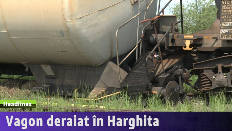 Vagon cu motorina, deraiat in Harghita Imagine
