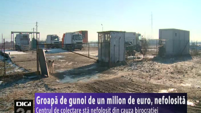 Valcea. Centru de colectare a gunoaielor, nefolosit de cinci ani. Proiectul a costat un milion de euro. Imagine