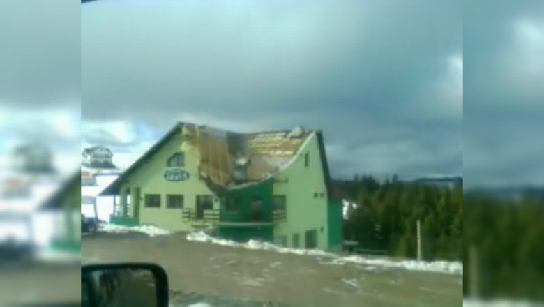 Vantul a facut ravagii la Ranca. Mai multe acoperisuri au fost luate de vant Imagine