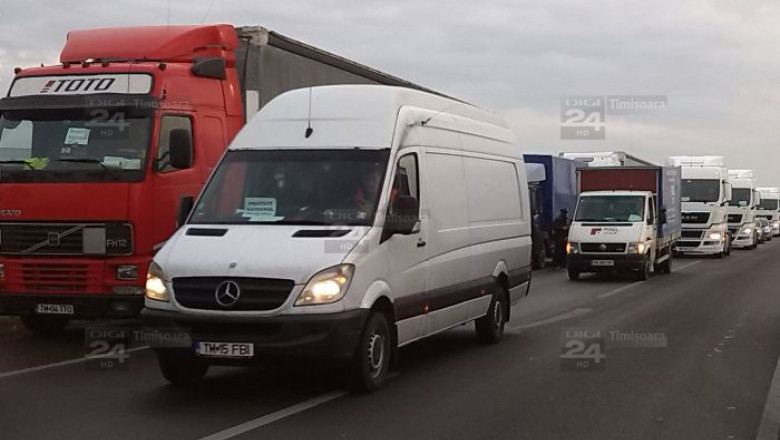 Vestul tarii se aliniaza la protestul transportatorilor. Actiuni la Arad si Timisoara Imagine