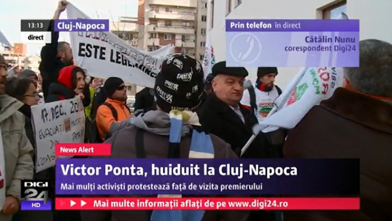 Victor Ponta, huiduit la Cluj-Napoca de opozantii proiectului Rosia Montana Imagine
