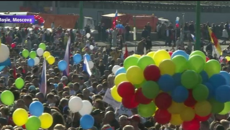 VIDEO. 1 Mai. Stilul sovietic se intoarce la Moscova. Emil Hurezeanu: Exaltarea etosului national in Rusia seamana cu un priveghi Imagine