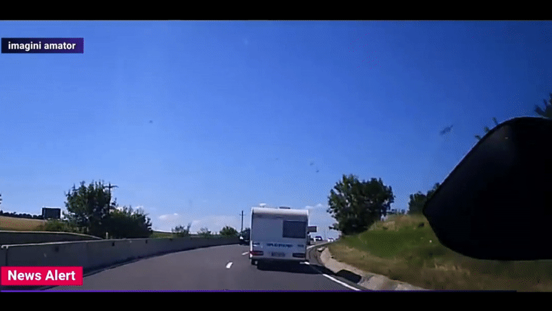 VIDEO. Accident evitat in ultima secunda. Un sofer a fost filmat mergand pe contrasens pe un drum national Imagine