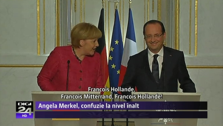 VIDEO Angela Merkel incurca numele ultimilor presedinti Francois ai Frantei: Mitterrand cu Hollande Imagine