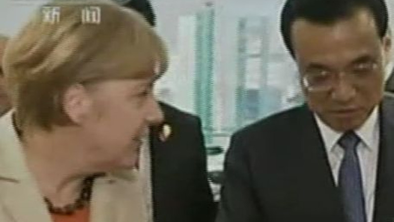 VIDEO. Angela Merkel l-a scos pe premierul chinez la cumparaturi, in Berlin Imagine