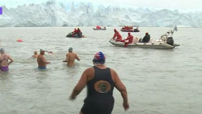 VIDEO. Baie la doua grade Celsius, in apropiere de ghetarul Perito Moreno Imagine