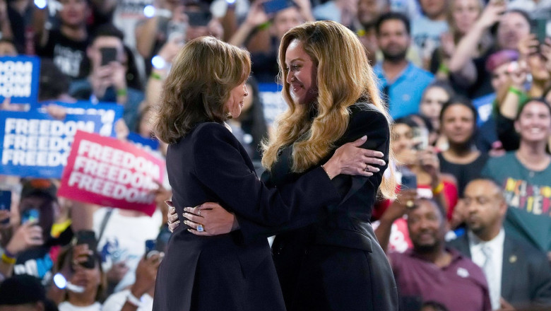 VIDEO Beyonce a urcat pe scena la mitingul Kamalei Harris din Houston. Mesajul transmis alegatorilor Imagine