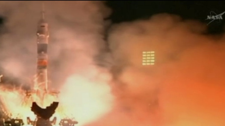 VIDEO. Colaborare ruso-americana in spatiu. Racheta Soiuz a decolat spre ISS Imagine