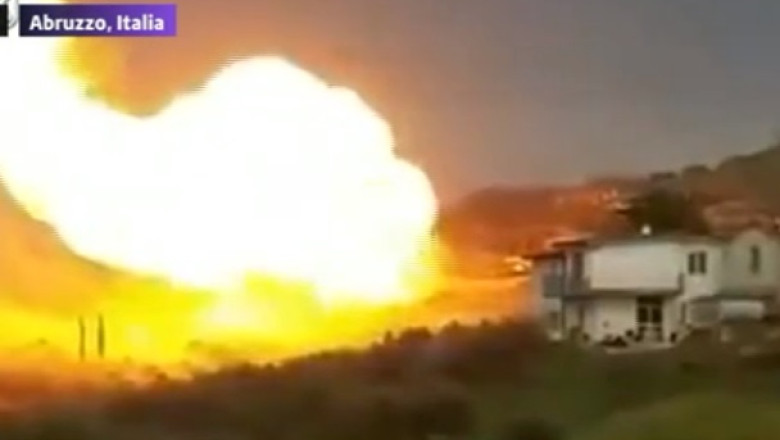 VIDEO. Conducta de gaz in flacari, in Italia Imagine