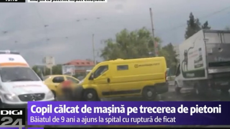 VIDEO. Copil de noua ani accidentat pe trecerea de pietoni. Soferul a trecut pe rosu Imagine