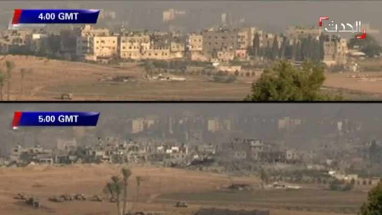 VIDEO. Cum arata un cartier din Gaza, dupa o ora de bombardamente Imagine