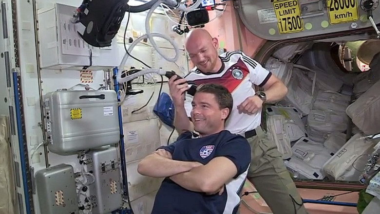 VIDEO Doi astronauti americani de pe Statia Spatiala Internationala pierd pariul pus pe meciul Germania – SUA si se rad in cap Imagine