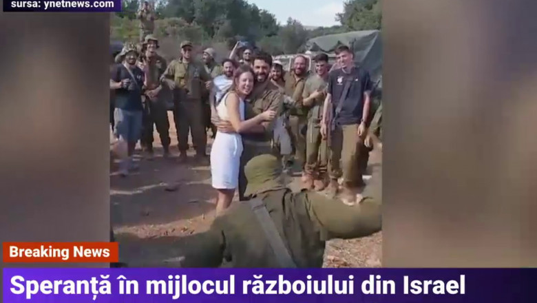 VIDEO. Doi tineri israelieni, mobilizati la granita cu Fasia Gaza, s-au casatorit pe front Imagine