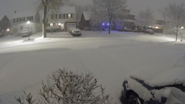 VIDEO Fenomen meteorologic rar: furtuna de zapada cu tunete si fulgere, in statul New York Imagine