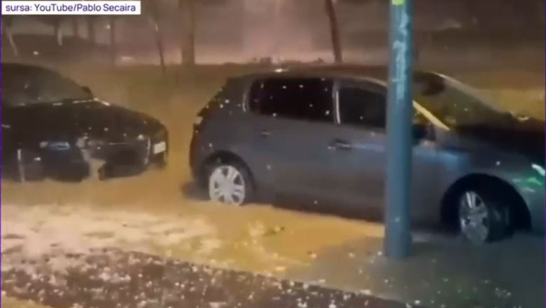 VIDEO Furtuna devastatoare in Spania: Grindina de marimea unei mingi de tenis a facut prapad in provincia Almeria Imagine