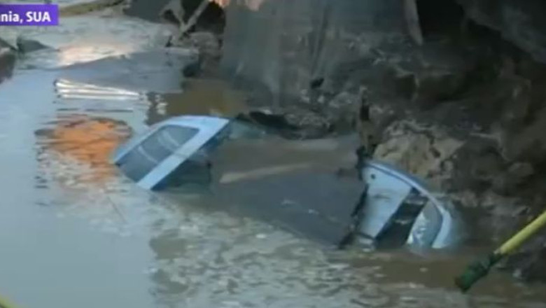 VIDEO. Groapa de 10 metri formata in parcare Imagine