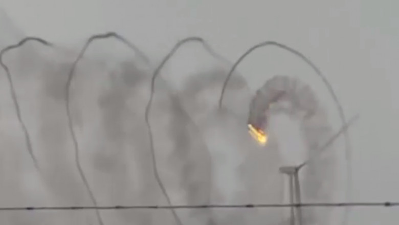 VIDEO. Imagini spectaculoase in Texas, dupa ce o eoliana a fost lovita de trasnet si a luat foc Imagine