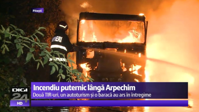 VIDEO Incendiu violent langa platforma chimica Arpechim Pitesti Imagine