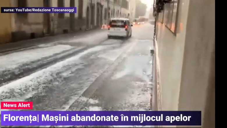 VIDEO Inundatii in Florenta, dupa o ploaie torentiala cu grindina Imagine