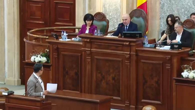 VIDEO Liderul senatorilor USR a cerut ca Iohannis sa prezinte un raport privind alegerile anulate. Bolojan i-a taiat microfonul Imagine
